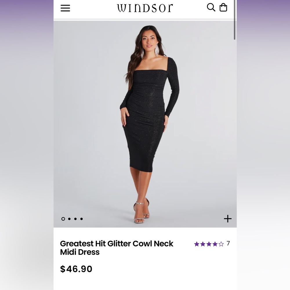 Windsor Greatest Hits Black Glitter dress XS